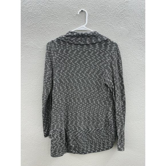 Poetry Womens Cardigan Size Large Black Striped Long Sleeve Open Front - Picture 6 of 10